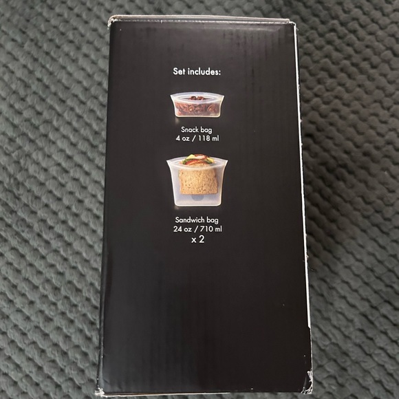 Zip Top Reusable Silicone 3-piece bag set, frost ~ NEW - Picture 5 of 5